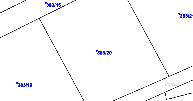 Parcela st. 383/20 v KÚ Křížov pod Blaníkem, Katastrální mapa