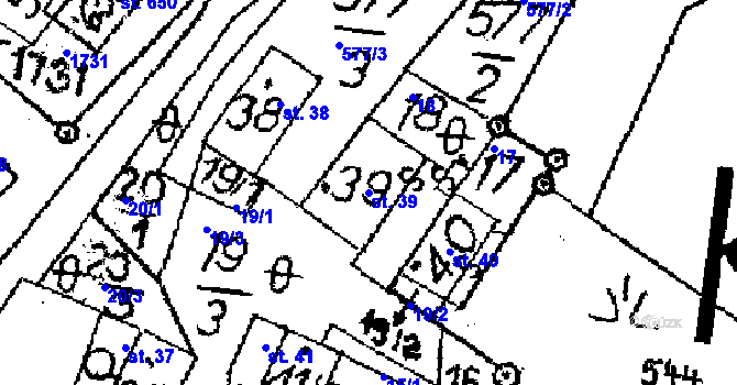Parcela st. 39 v KÚ Krucemburk, Katastrální mapa