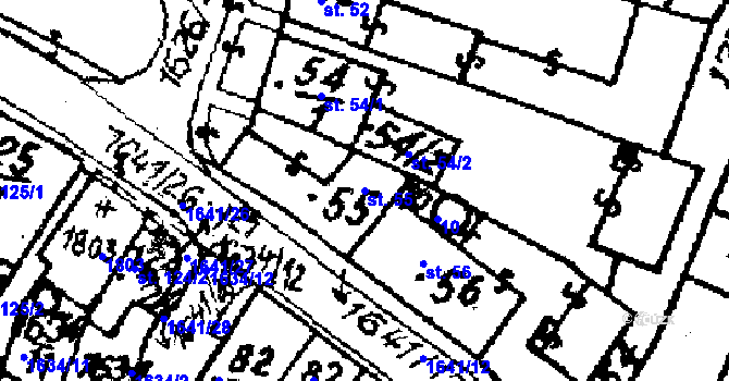 Parcela st. 55 v KÚ Krucemburk, Katastrální mapa
