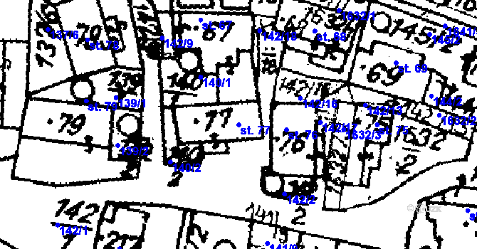 Parcela st. 77 v KÚ Krucemburk, Katastrální mapa