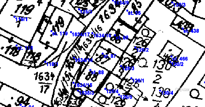 Parcela st. 87 v KÚ Krucemburk, Katastrální mapa