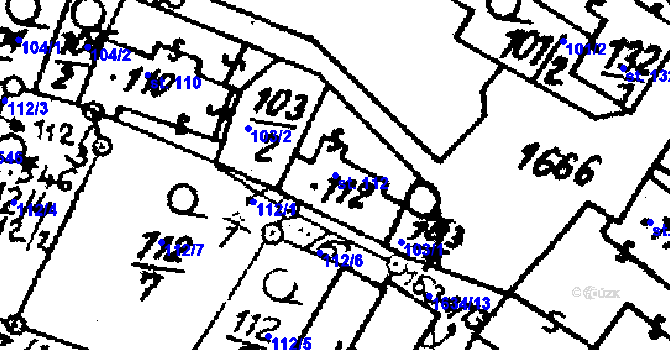 Parcela st. 112 v KÚ Krucemburk, Katastrální mapa