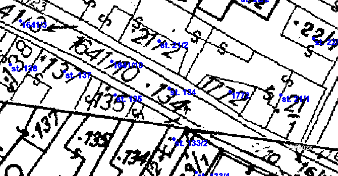 Parcela st. 134 v KÚ Krucemburk, Katastrální mapa
