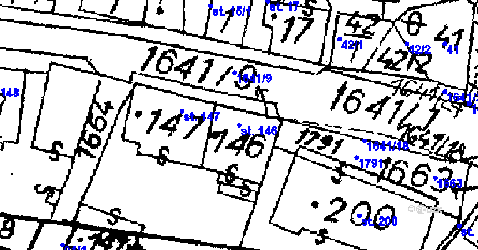 Parcela st. 146 v KÚ Krucemburk, Katastrální mapa