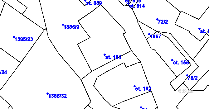 Parcela st. 161 v KÚ Krucemburk, Katastrální mapa