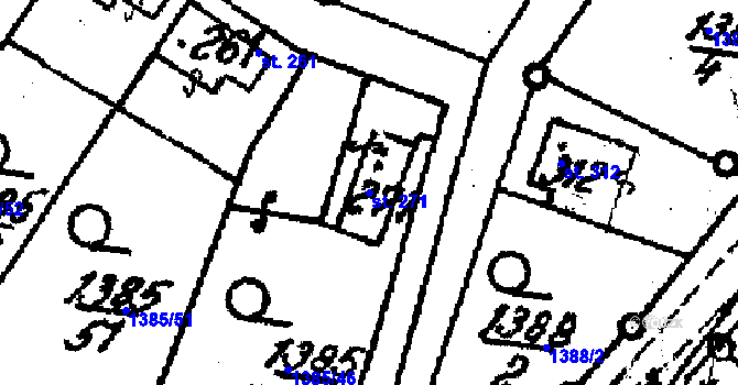 Parcela st. 271 v KÚ Krucemburk, Katastrální mapa