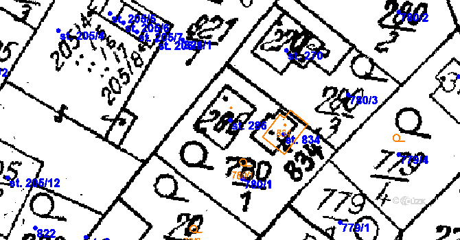 Parcela st. 286 v KÚ Krucemburk, Katastrální mapa