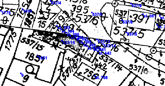 Parcela st. 399 v KÚ Krucemburk, Katastrální mapa