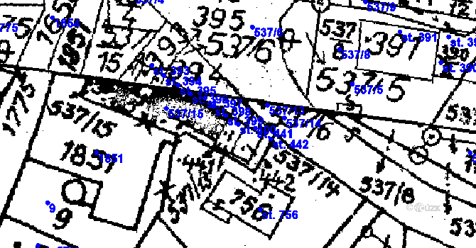Parcela st. 400 v KÚ Krucemburk, Katastrální mapa