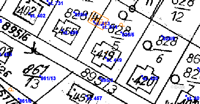 Parcela st. 419 v KÚ Krucemburk, Katastrální mapa