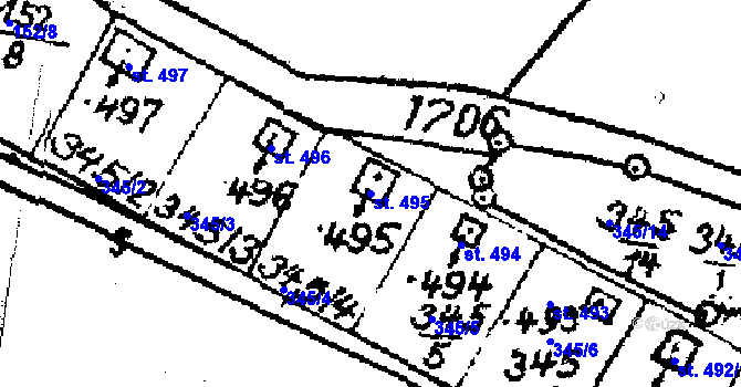 Parcela st. 495 v KÚ Krucemburk, Katastrální mapa