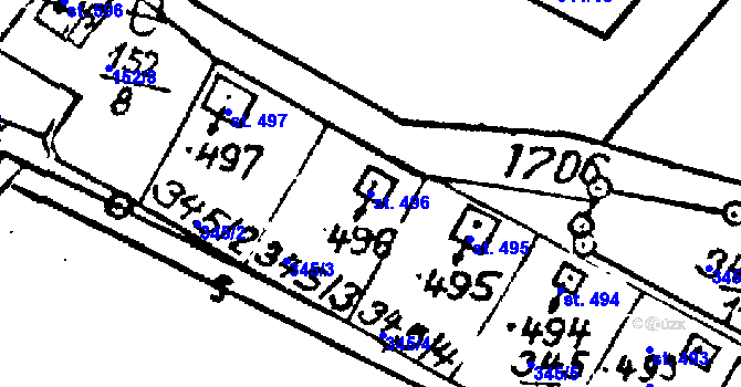 Parcela st. 496 v KÚ Krucemburk, Katastrální mapa