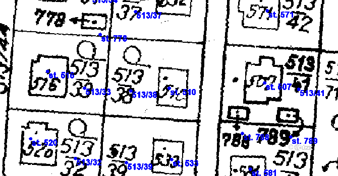 Parcela st. 510 v KÚ Krucemburk, Katastrální mapa