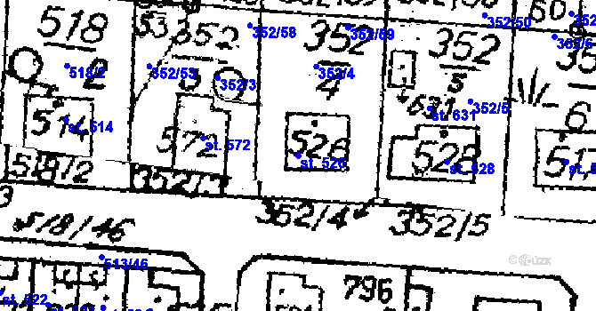 Parcela st. 526 v KÚ Krucemburk, Katastrální mapa