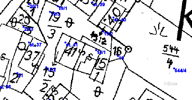 Parcela st. 15/1 v KÚ Krucemburk, Katastrální mapa