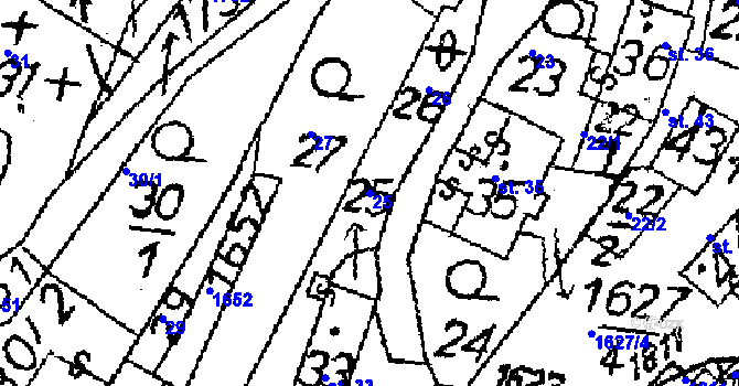 Parcela st. 25 v KÚ Krucemburk, Katastrální mapa
