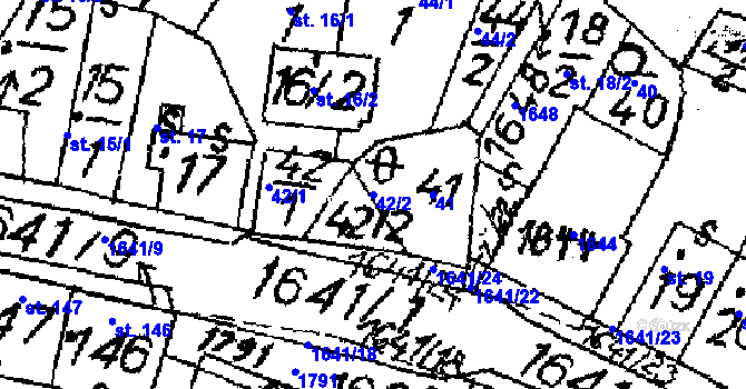 Parcela st. 42/2 v KÚ Krucemburk, Katastrální mapa