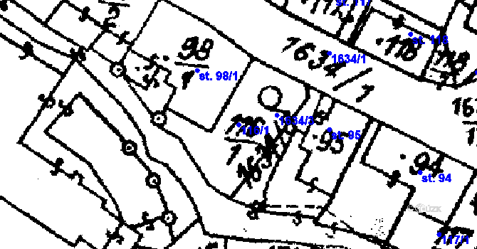Parcela st. 116/1 v KÚ Krucemburk, Katastrální mapa