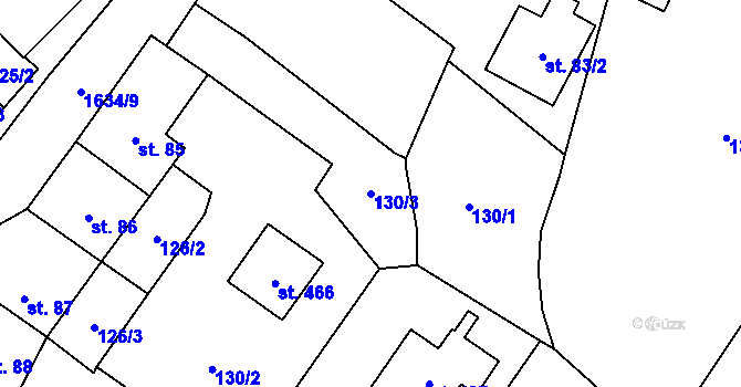 Parcela st. 130/3 v KÚ Krucemburk, Katastrální mapa