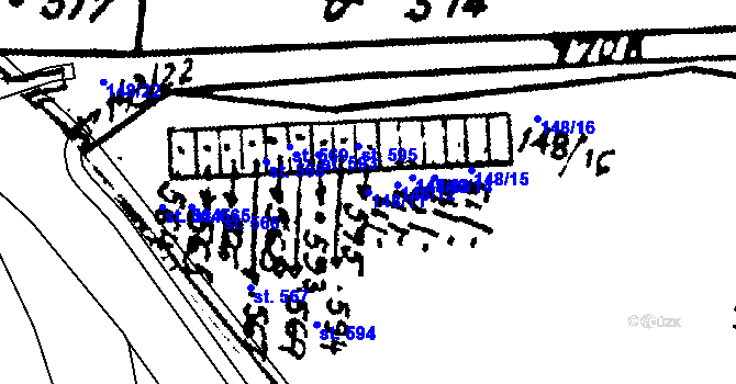 Parcela st. 148/11 v KÚ Krucemburk, Katastrální mapa