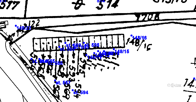 Parcela st. 148/13 v KÚ Krucemburk, Katastrální mapa