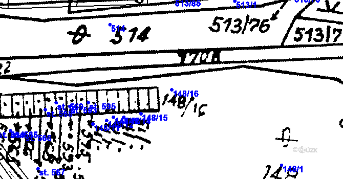 Parcela st. 148/16 v KÚ Krucemburk, Katastrální mapa