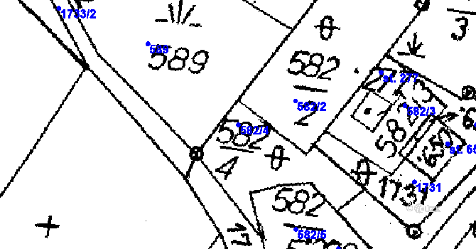 Parcela st. 582/4 v KÚ Krucemburk, Katastrální mapa