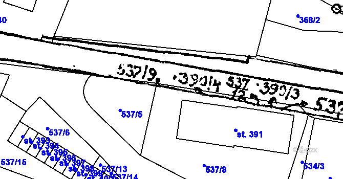 Parcela st. 537/9 v KÚ Krucemburk, Katastrální mapa