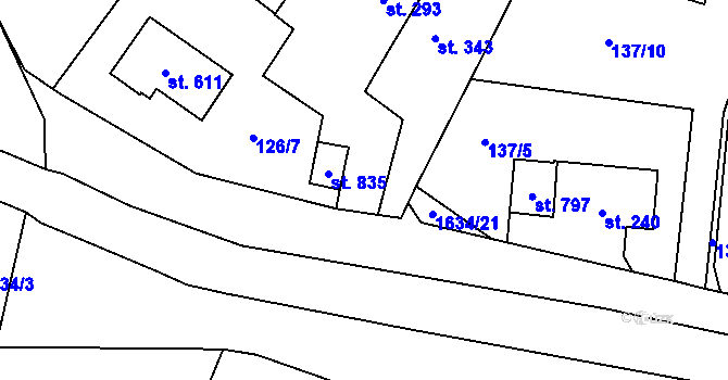 Parcela st. 138/3 v KÚ Krucemburk, Katastrální mapa