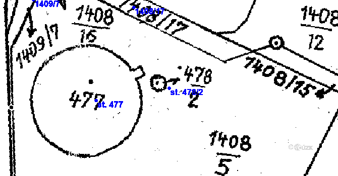 Parcela st. 478/2 v KÚ Krucemburk, Katastrální mapa