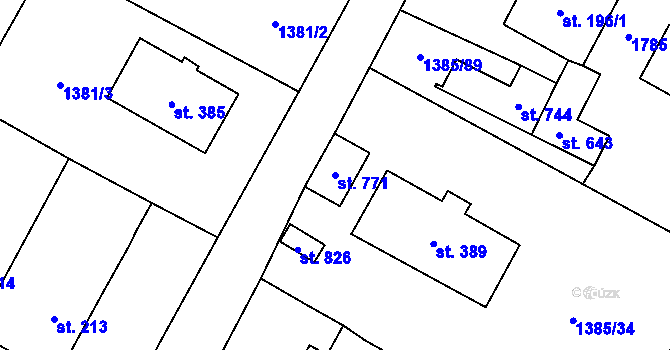 Parcela st. 771 v KÚ Krucemburk, Katastrální mapa