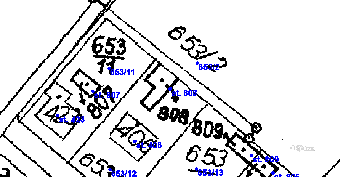 Parcela st. 808 v KÚ Krucemburk, Katastrální mapa