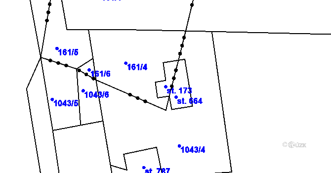 Parcela st. 173 v KÚ Velký Luh, Katastrální mapa