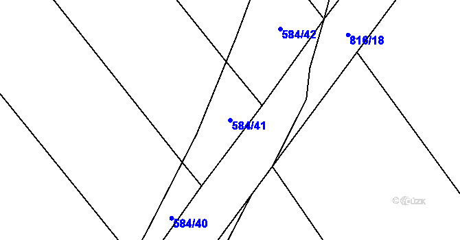Parcela st. 584/41 v KÚ Křoví, Katastrální mapa