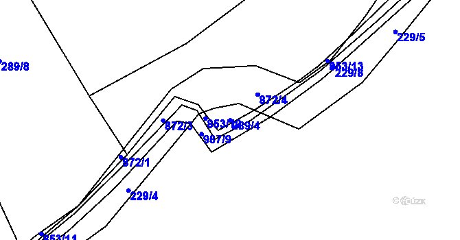 Parcela st. 289/4 v KÚ Křoví, Katastrální mapa