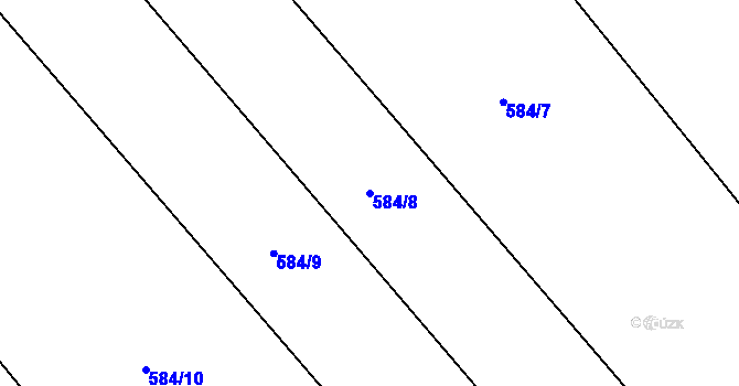 Parcela st. 584/8 v KÚ Křoví, Katastrální mapa
