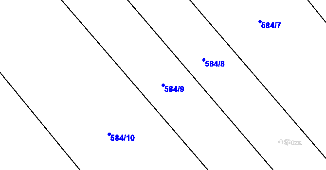 Parcela st. 584/9 v KÚ Křoví, Katastrální mapa