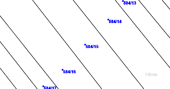 Parcela st. 584/15 v KÚ Křoví, Katastrální mapa