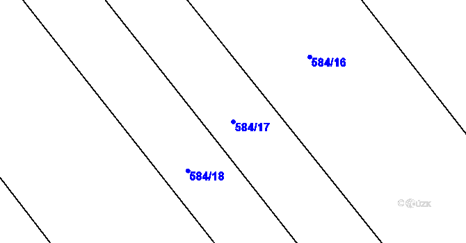 Parcela st. 584/17 v KÚ Křoví, Katastrální mapa