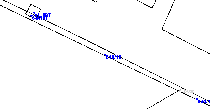 Parcela st. 640/18 v KÚ Křoví, Katastrální mapa