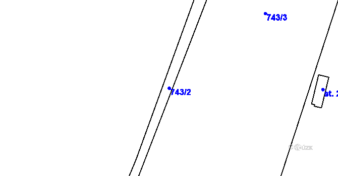 Parcela st. 743/2 v KÚ Křoví, Katastrální mapa