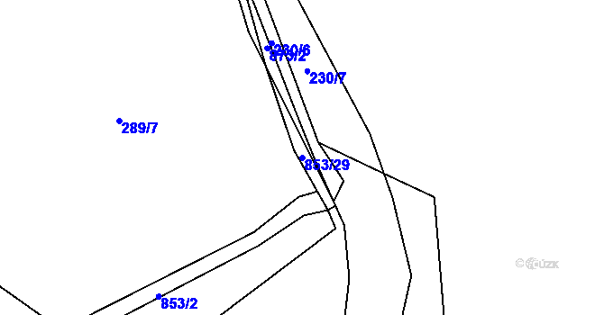 Parcela st. 853/29 v KÚ Křoví, Katastrální mapa