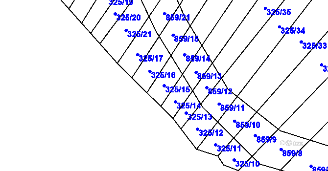 Parcela st. 325/15 v KÚ Křoví, Katastrální mapa