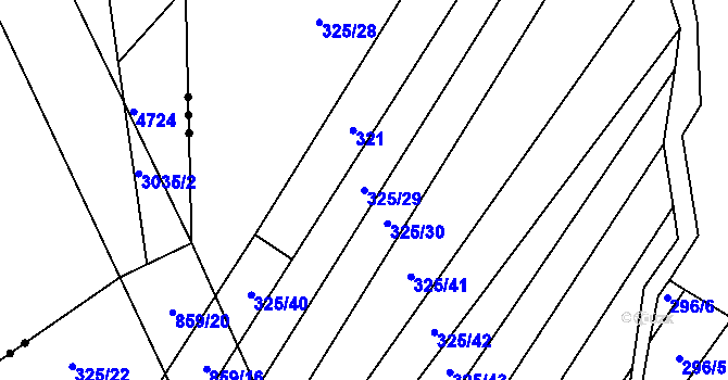 Parcela st. 325/29 v KÚ Křoví, Katastrální mapa