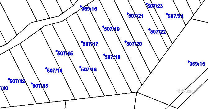Parcela st. 507/18 v KÚ Křoví, Katastrální mapa