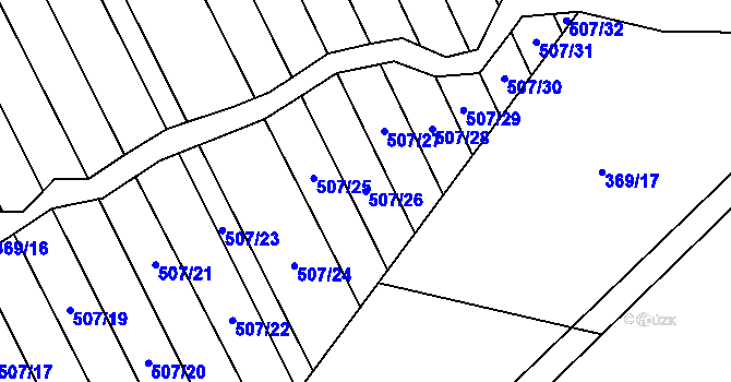 Parcela st. 507/26 v KÚ Křoví, Katastrální mapa