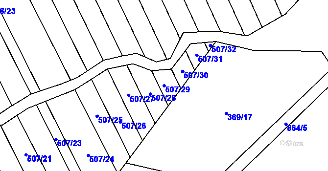 Parcela st. 507/29 v KÚ Křoví, Katastrální mapa
