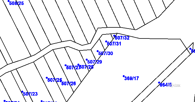 Parcela st. 507/30 v KÚ Křoví, Katastrální mapa