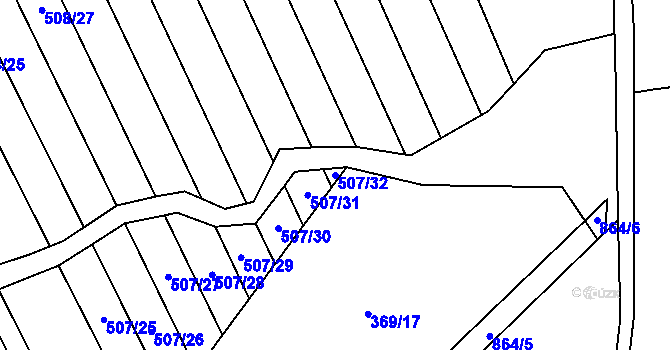 Parcela st. 507/32 v KÚ Křoví, Katastrální mapa