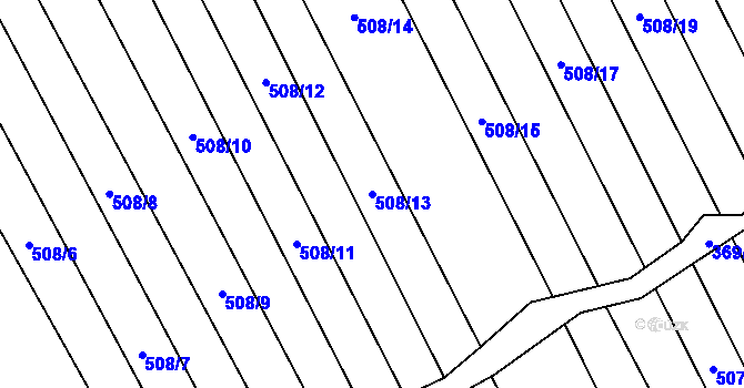 Parcela st. 508/13 v KÚ Křoví, Katastrální mapa